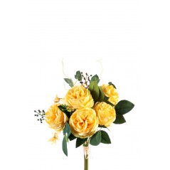 Bouquet Peonie cm 20 Vari Colori giallo