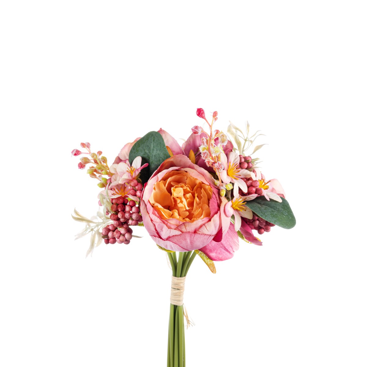 Bouquet Peonie e Inflorescenze cm 36 Vari Colori rosa