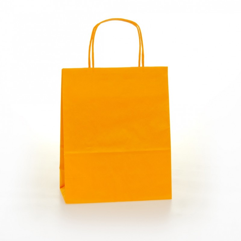 Shopper Carta Colorata Cordino Confezione 25 Pezzi Arancio