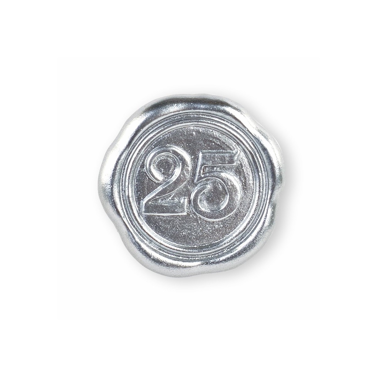 24 Adesivi Ceralacca 25° Anniversario Argento diametro cm.3,5
