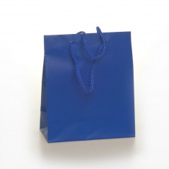 Shopper Carta Colorata Risvoltata Maniglia Cordino Confezione 12 Pezzi Blu